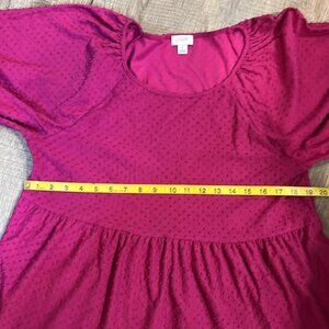 J. Crew Pink Tiered Sundress with Puff Sleeves women’s size large